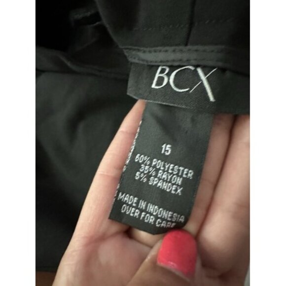 BCX Pants Juniors' Size 15 Black Bootcut Trouser Pants Work Wear Casual Faux - Picture 11 of 13